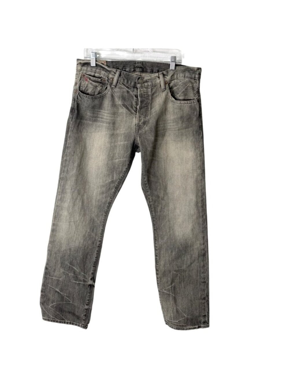 Polo Ralph Lauren Mens 34x30 Varick Slim Straight Jeans Gray Denim Button-Fly